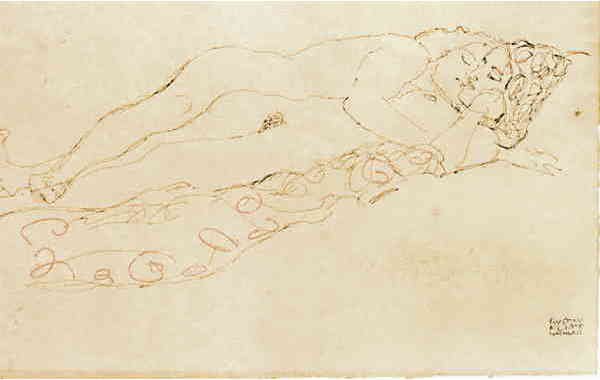Illustration zu 'Das Lieben bringt groß Freud' von Gustav Klimt