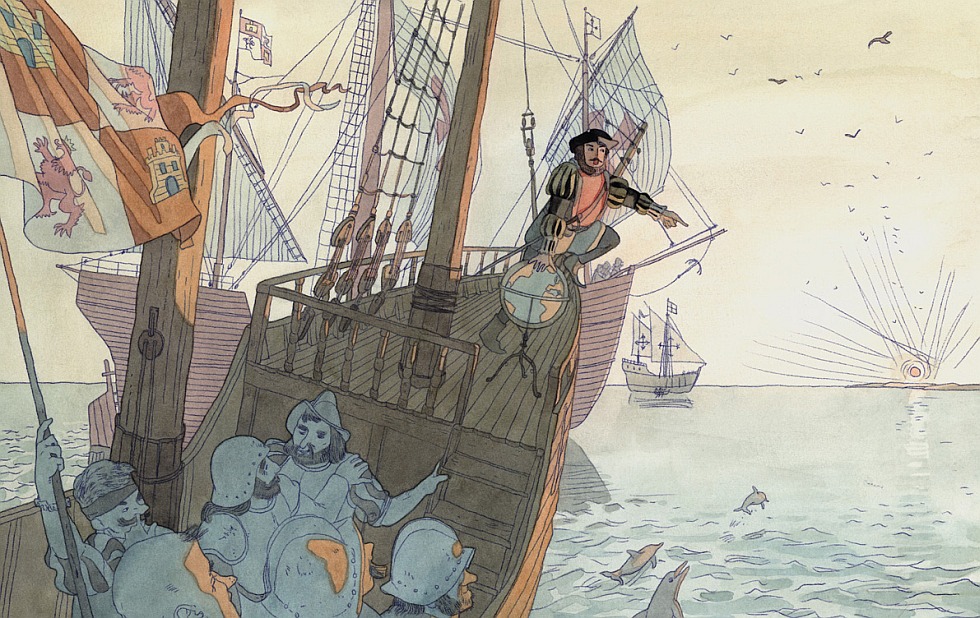 Illustration zu »Ein Mann, der sich Kolumbus nannt« von Markus Lefrançois