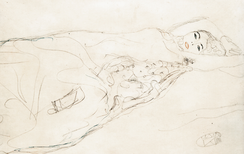 Illustration zu »Drei Laub auf einer Linden« von Gustav Klimt
