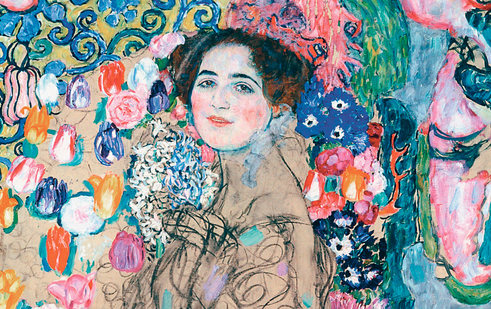 Illustration zu »O du schöner Rosengarten« von Gustav Klimt