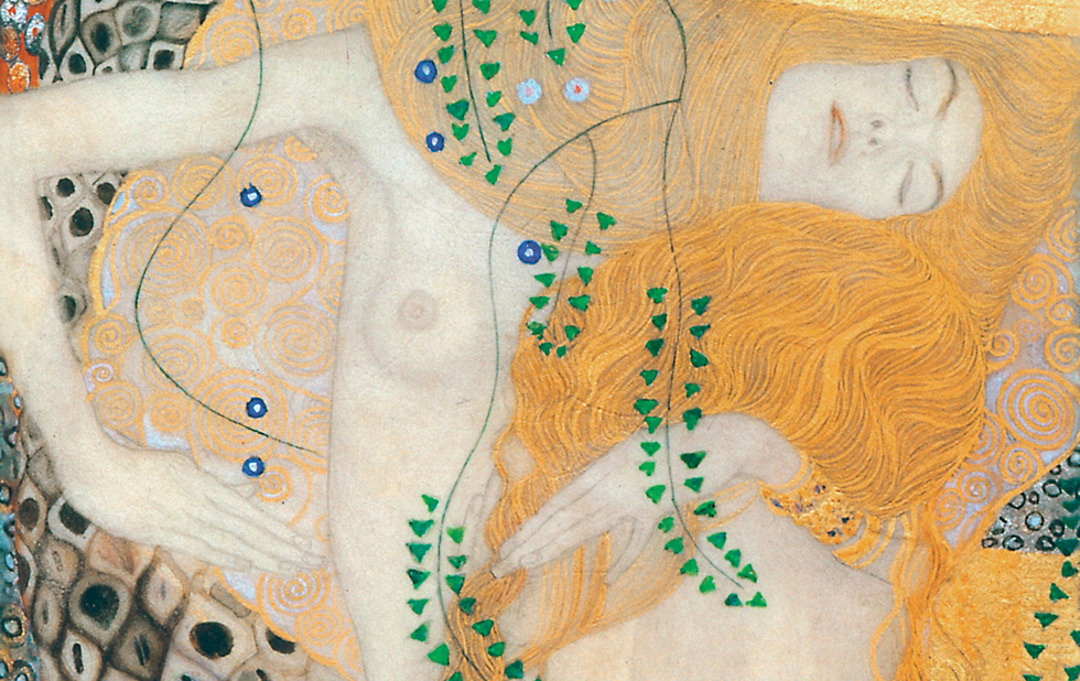Illustration zu »Weiß mir ein Blümlein blaue« von Gustav Klimt