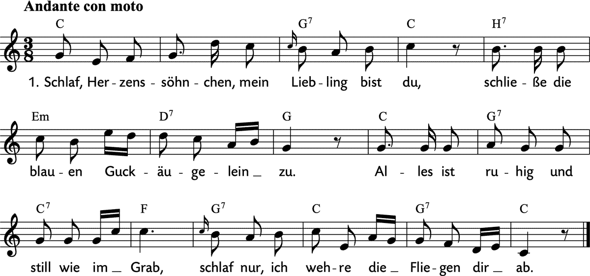 Noten 'Schlaf, Herzenssöhnchen'