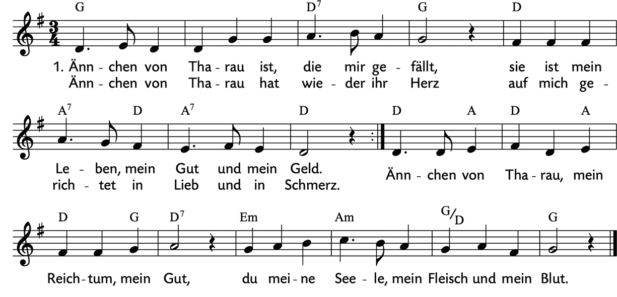 Noten 'Ännchen von Tharau'