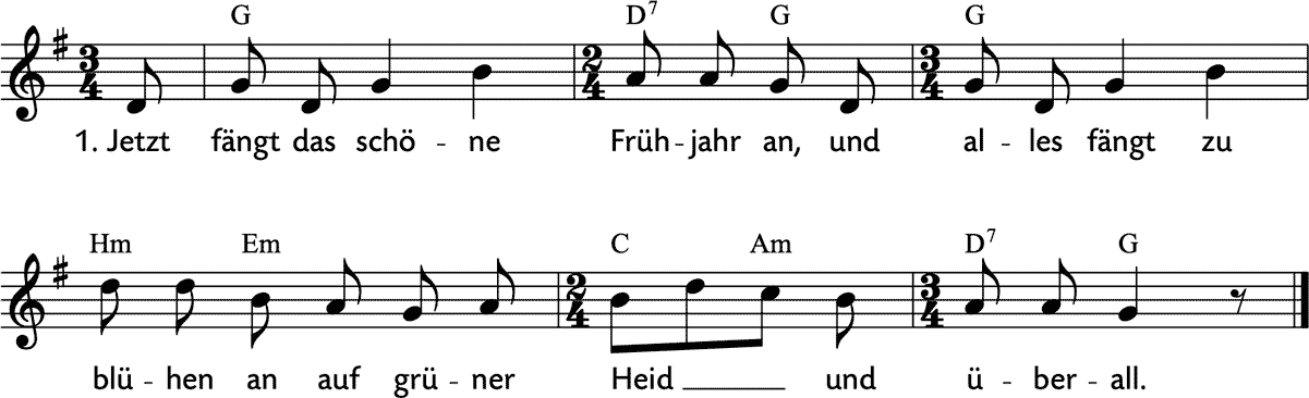 Noten 'Jetzt fängt das schöne Frühjahr an'