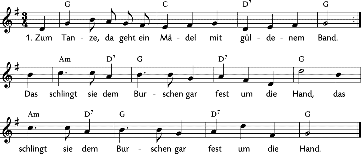 Noten 'Zum Tanze, da geht ein Mädel'