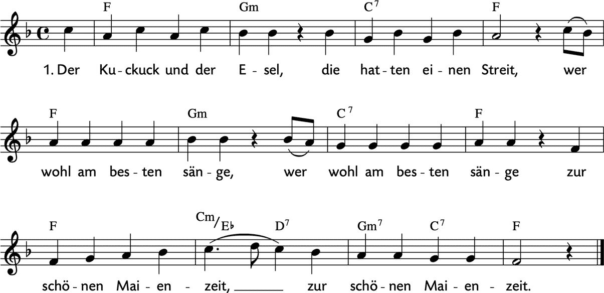 Noten 'Der Kuckuck und der Esel'