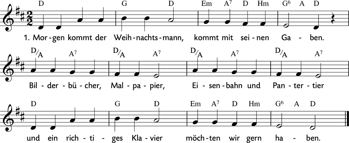 Noten 'Morgen kommt der Weihnachtsmann'