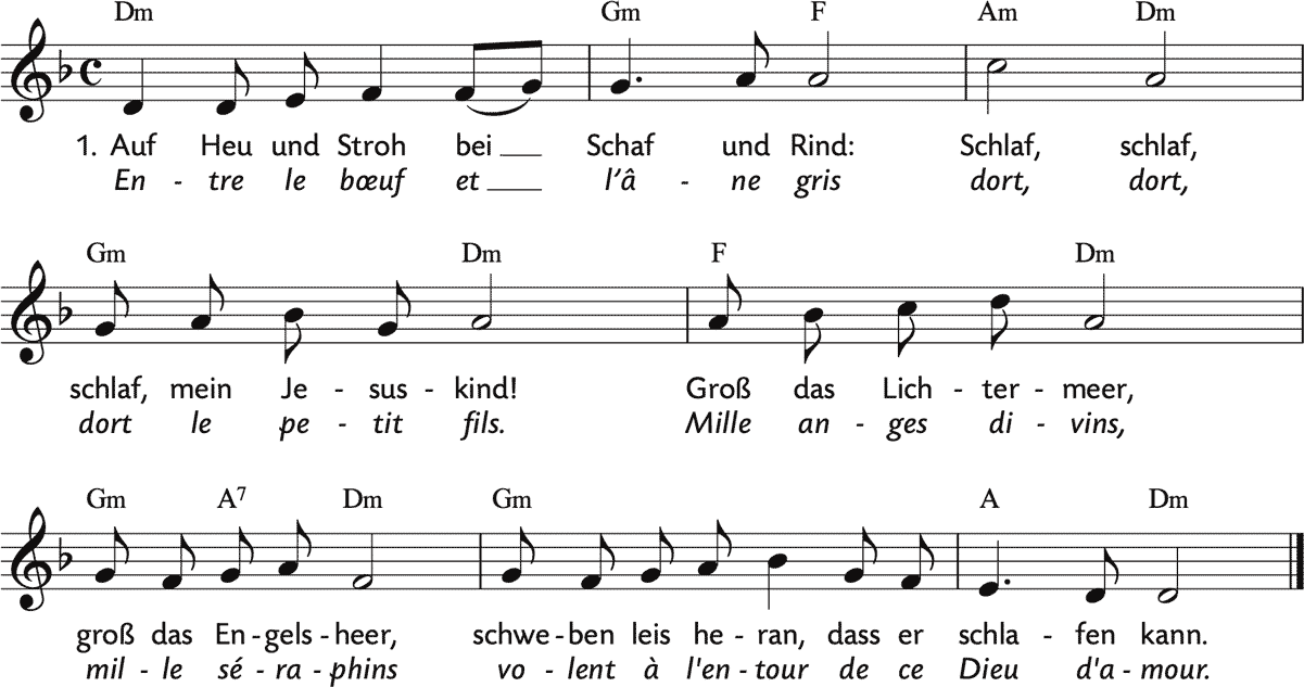 Noten 'Auf Heu und Stroh / Entre le boeuf'