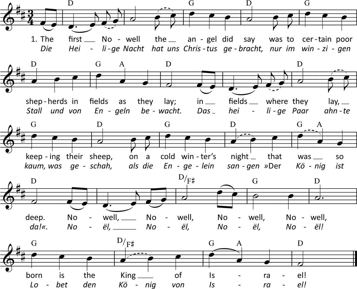 Noten 'The first Nowell / Die Heilige Nacht'