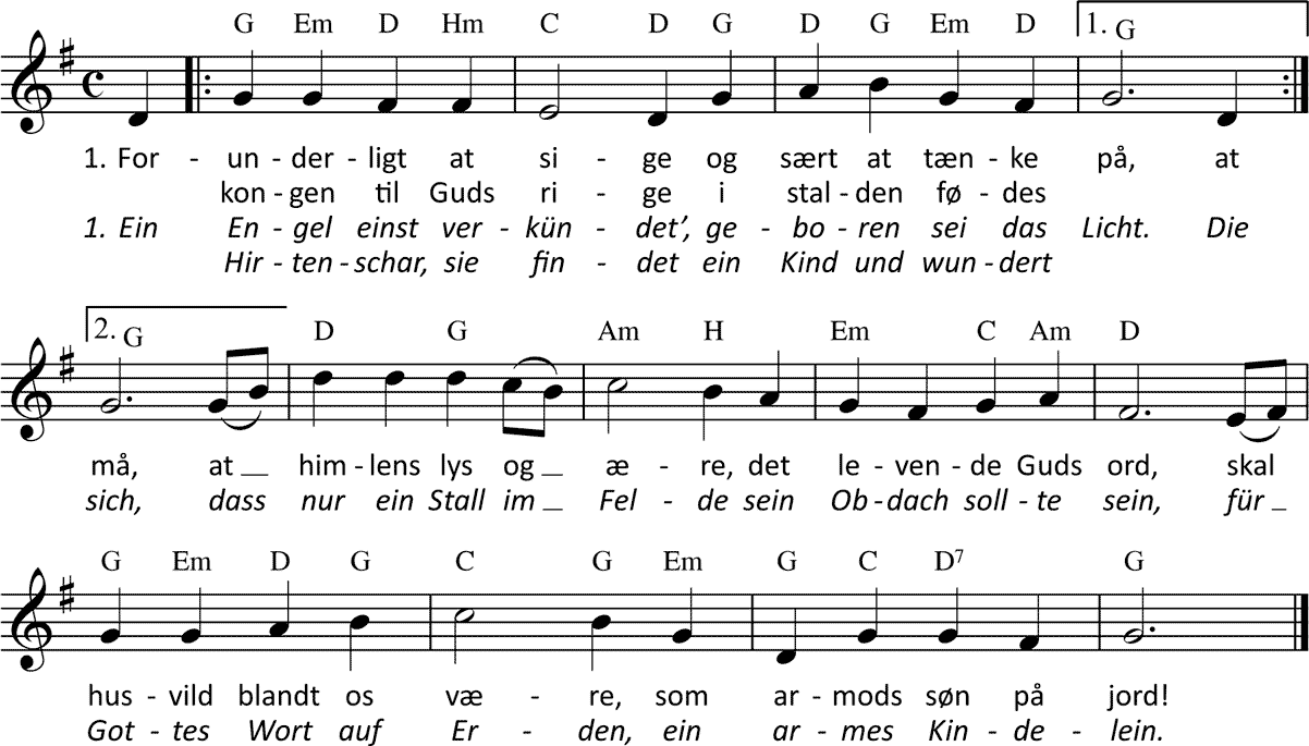 Noten 'Forunderligt at sige'